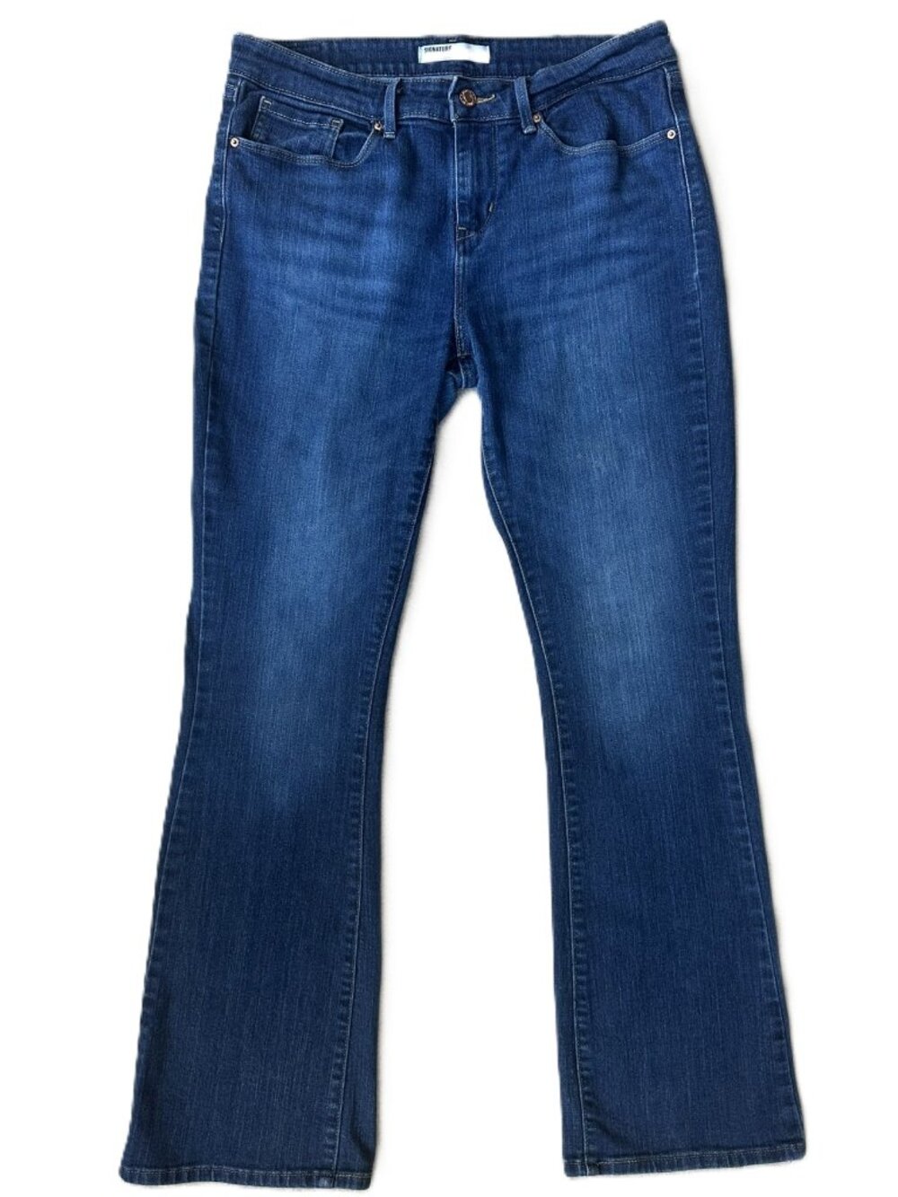 Women's Levi Strauss Signature Mid-Rise Bootcut medium Blue Jeans Levis Size 12